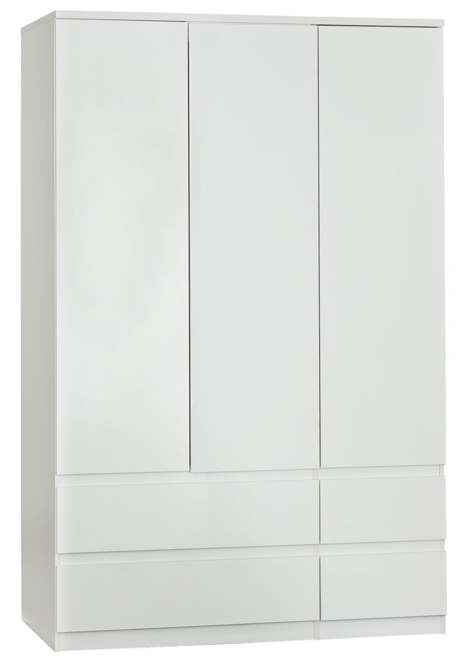Habitat Jenson Gloss 3 Door 4 Drawer Wardrobe - White