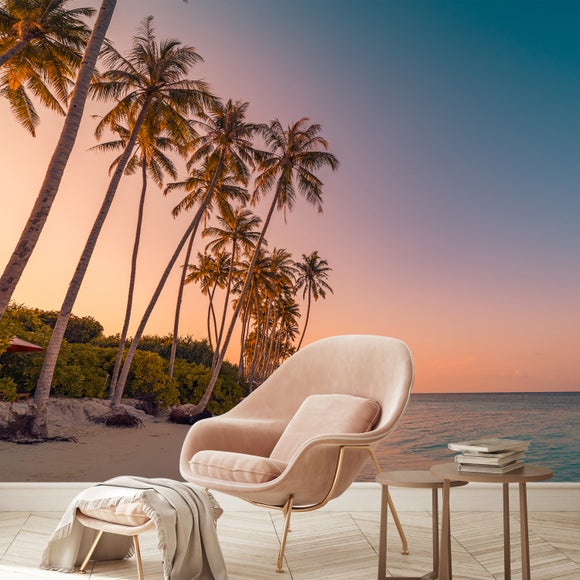 Sunset Beach Multicoloured Wall Mural