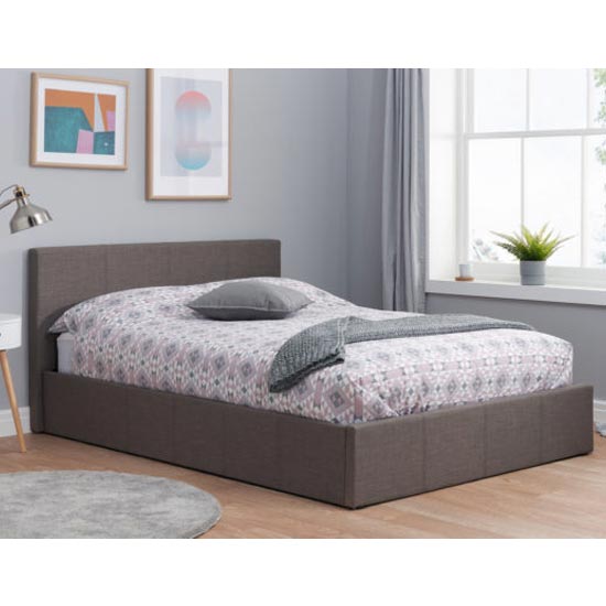 Berlin Fabric Ottoman Small Double Bed In Grey