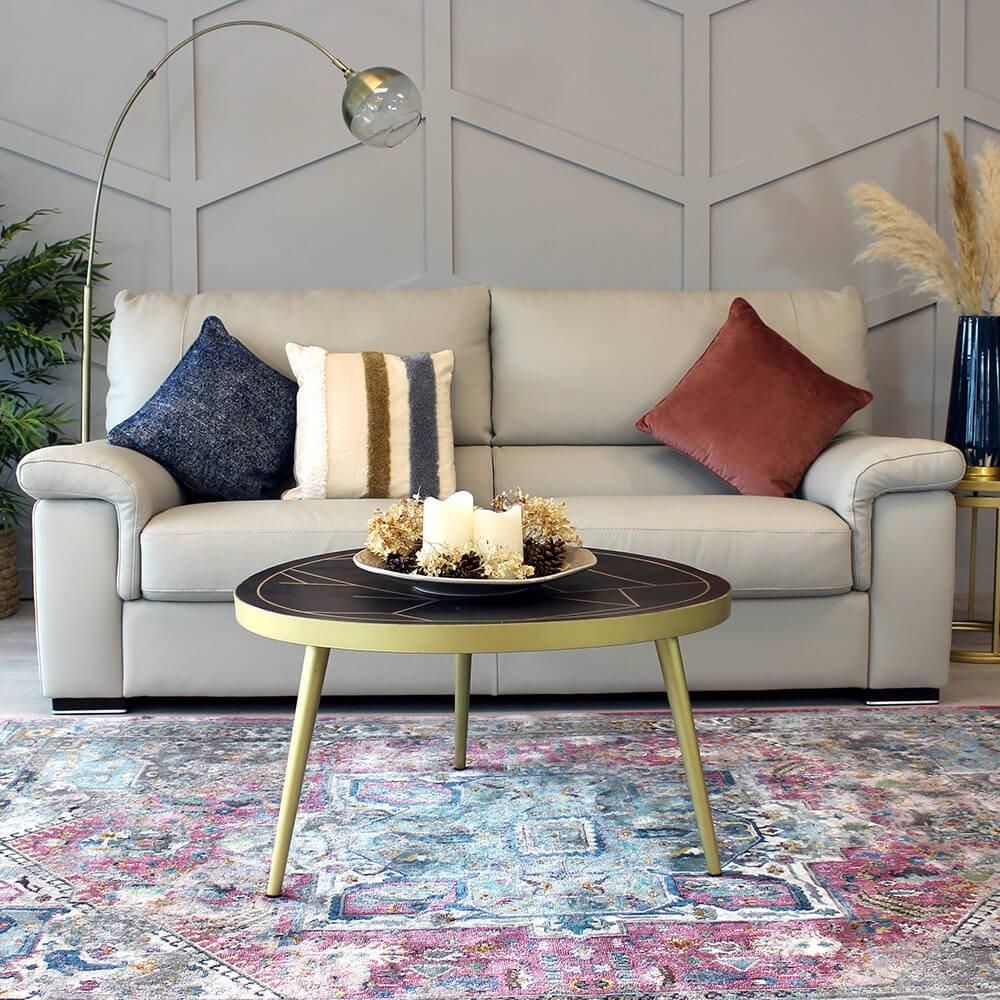 IH Design Round Coffee Table Deiondre Dark Mango in Brown
