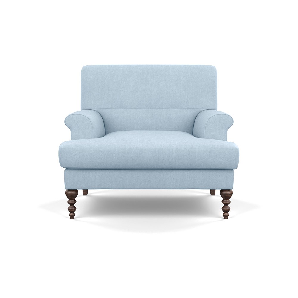 SCP Oscar Formal Armchair Capelo Linen-Cotton Sea Shanty Walnut Feet