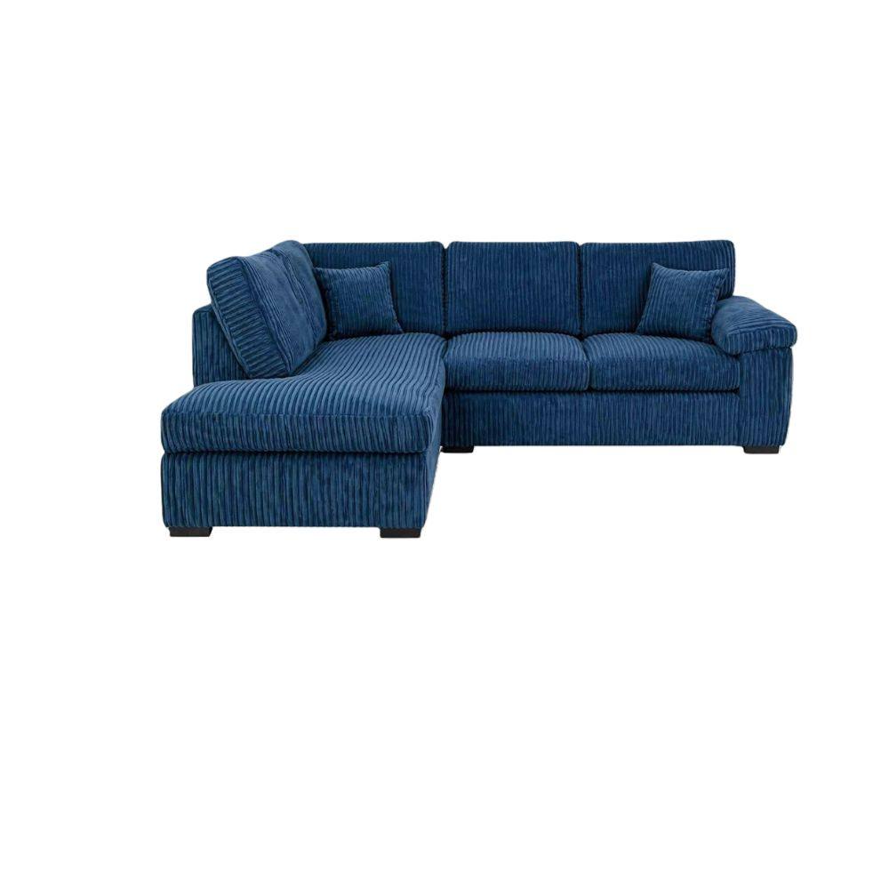 Bliss Furniture Amalfi Left Hand 4 Seater Corner Sofa in Blue Fabric