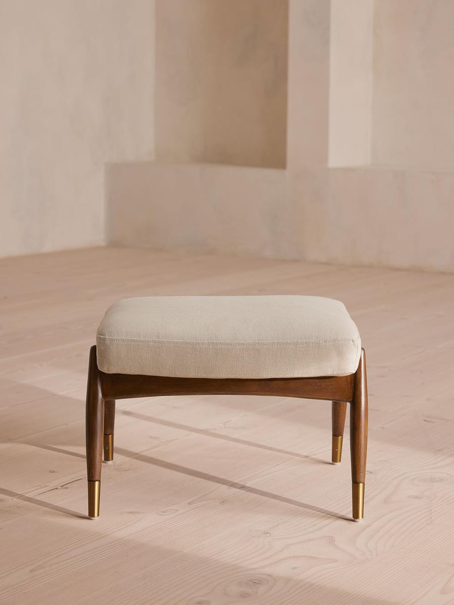 Theodore Footstool, Linen, Natural