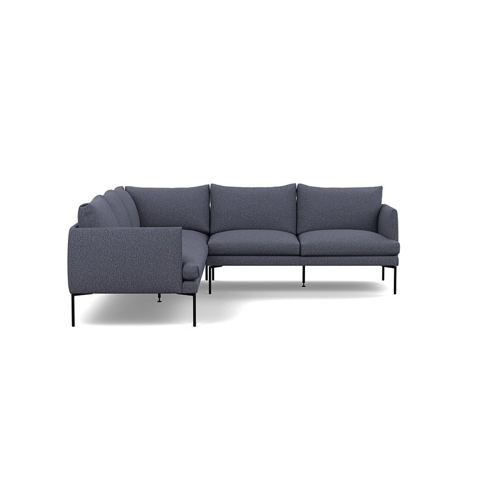 Heal's Matera Large Corner Sofa Loop Boucle Navy Black Feet
