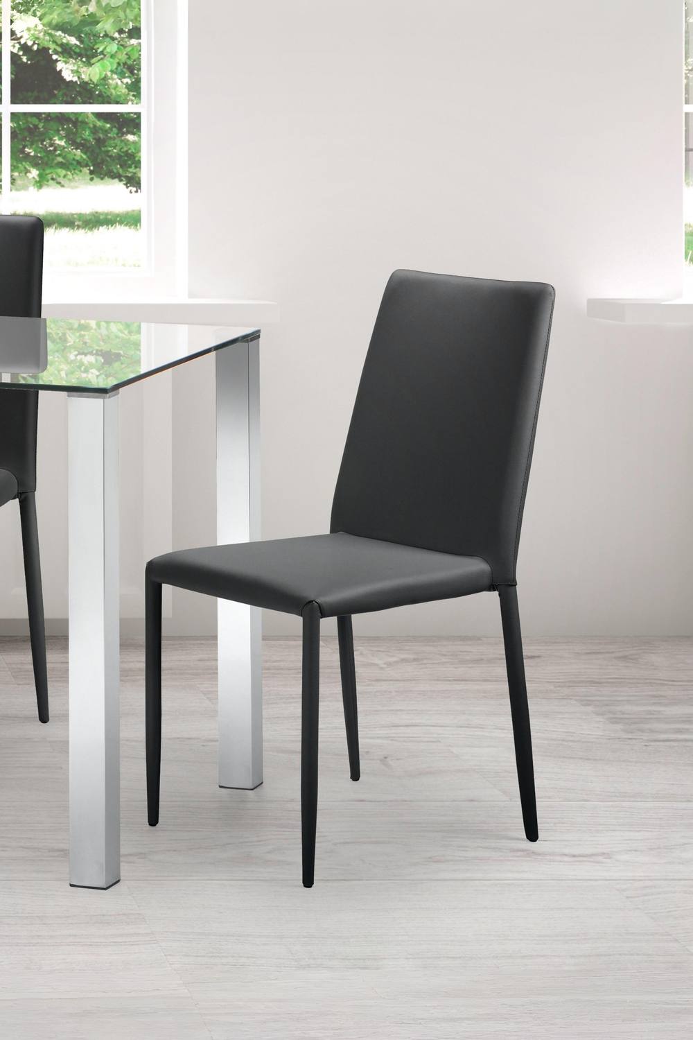 Julian Bowen Jazz Fully Upholstered Stacking Dining Chair (Set of 4) in Black