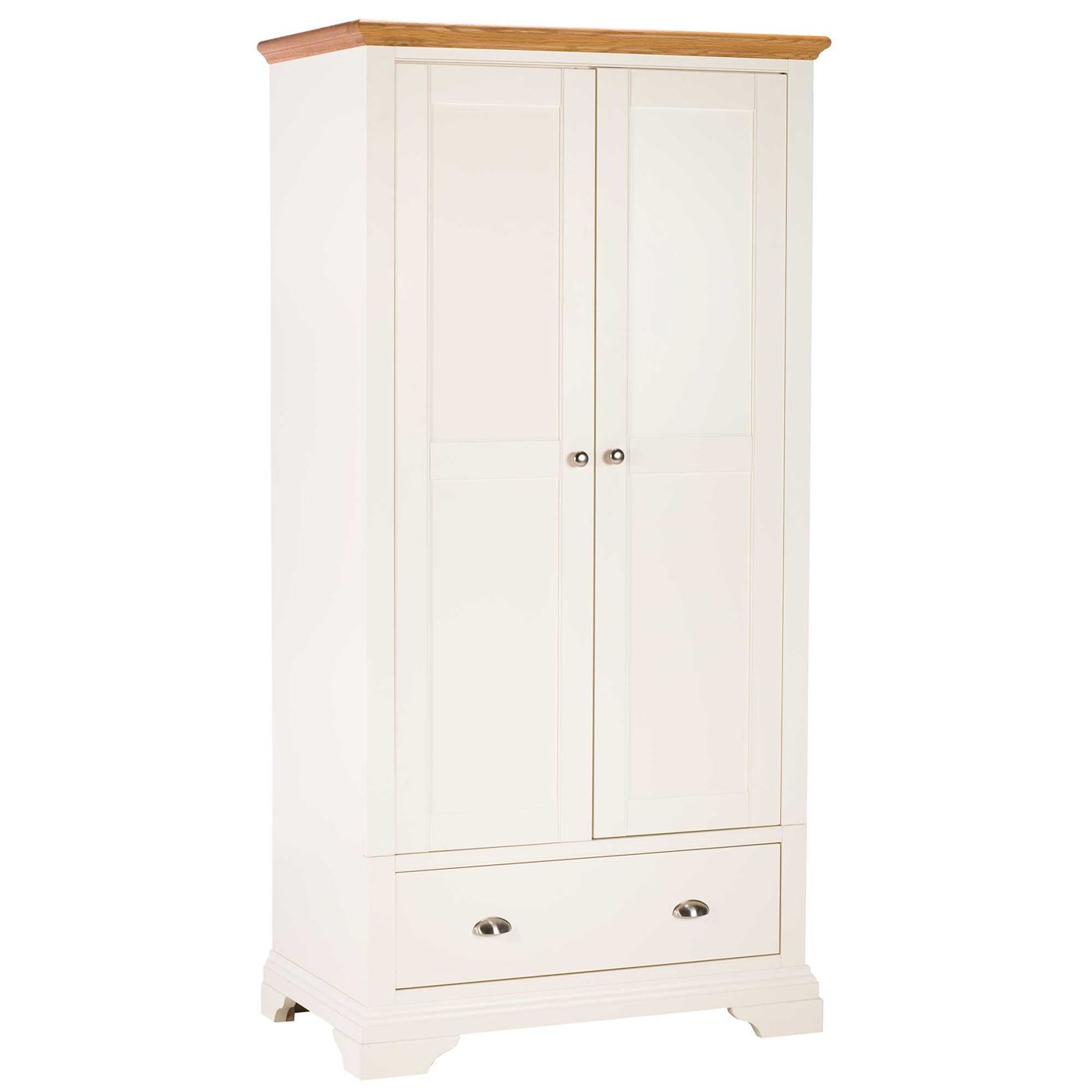 Carrington Double Wardrobe, Ivory and Oak