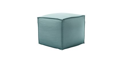 Isaac Small Square Footstool in Eucalyptus Smart Cotton - sofa.com