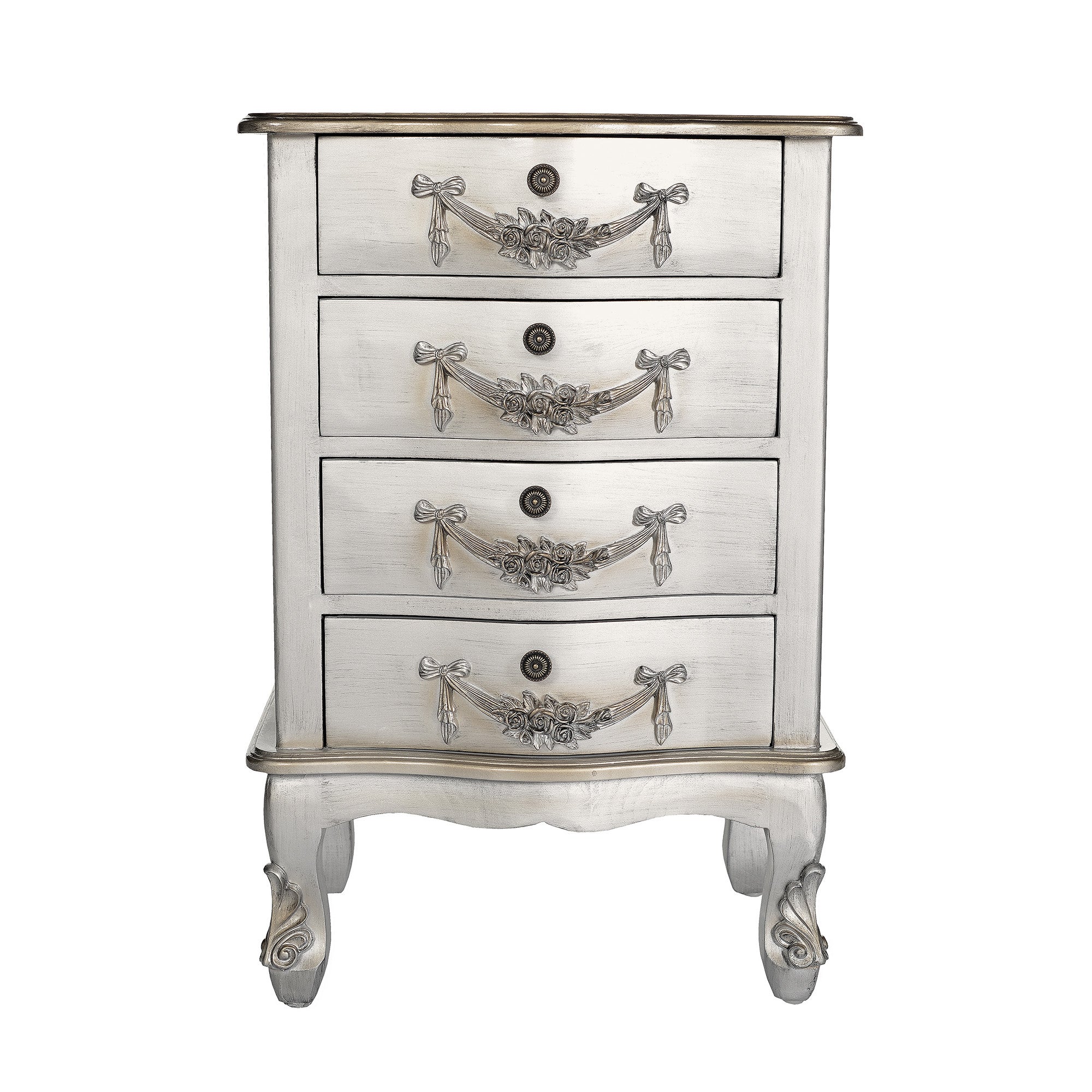 Toulouse Silver 4 Drawer Chest Silver