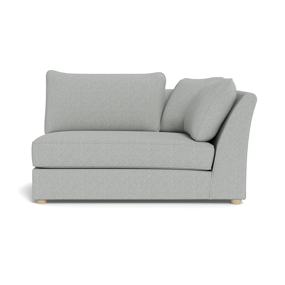 Heal's Tailor Large Curved Right Hand Facing Corner Unit Melton Wool Limestone Natural Feet