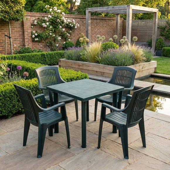 Trabella Alana Square Patio Table with 4 Bonnie Chairs