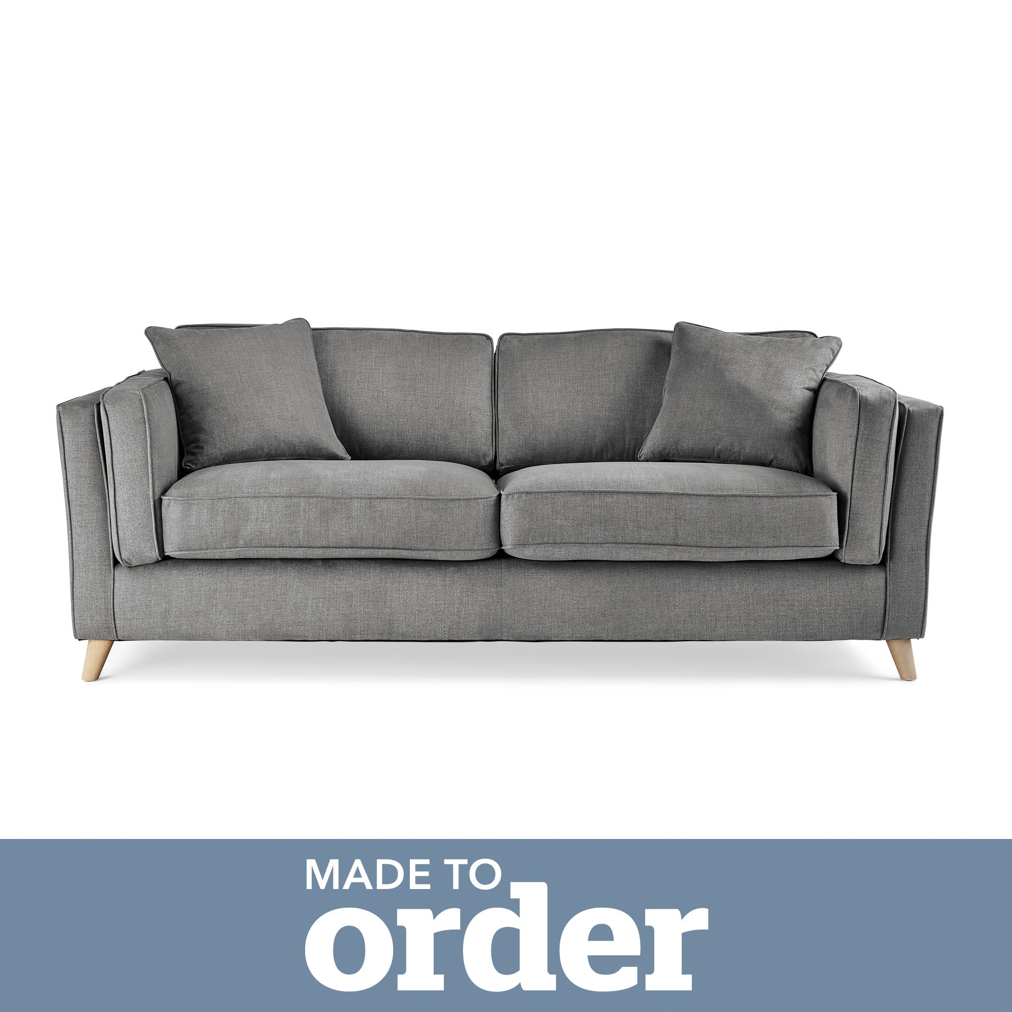 Arabella 3 Seater Sofa Brushed Plain Fabric Brushed Plain Graphite