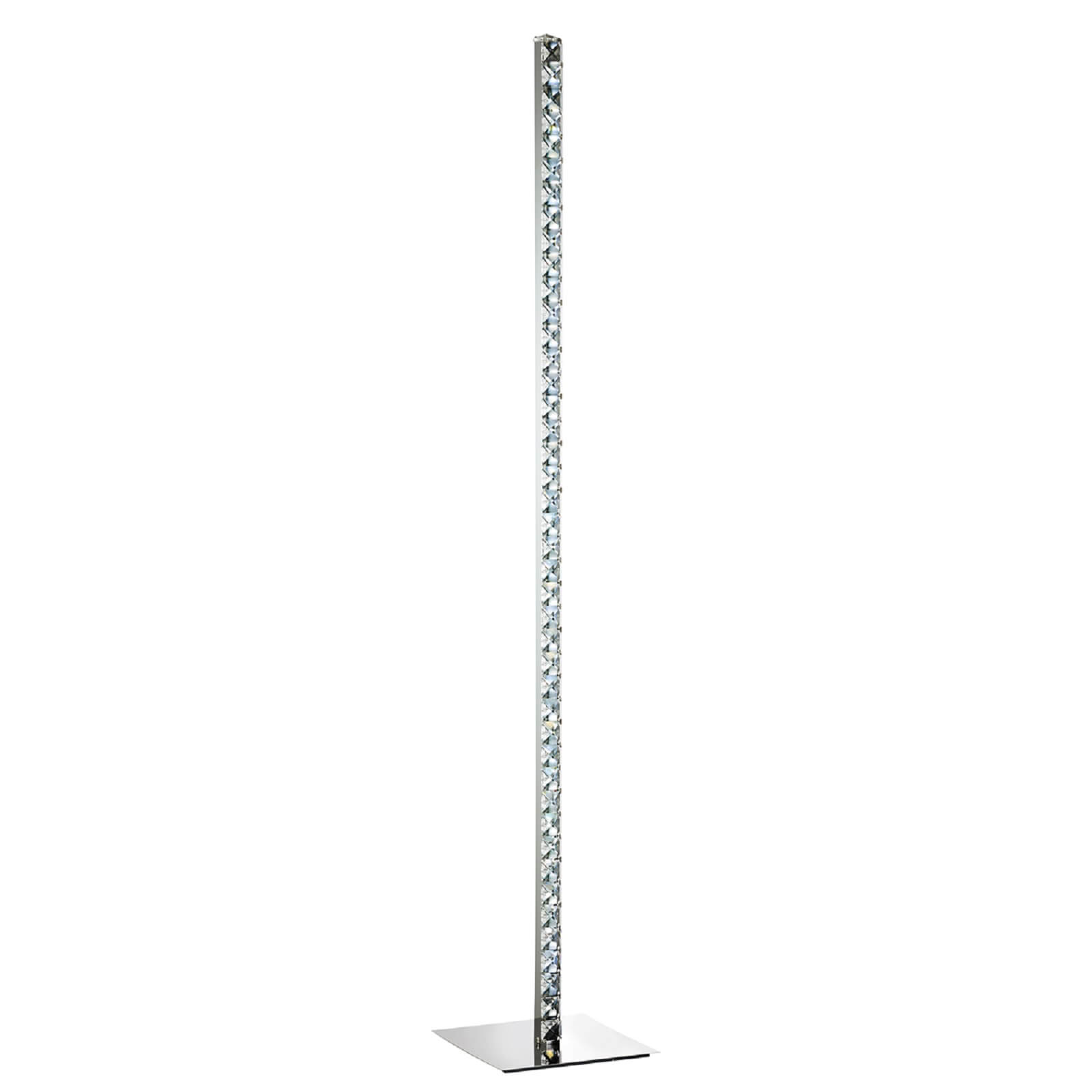 Emerald Crystal LED Floor Lamp - Chrome and Clear