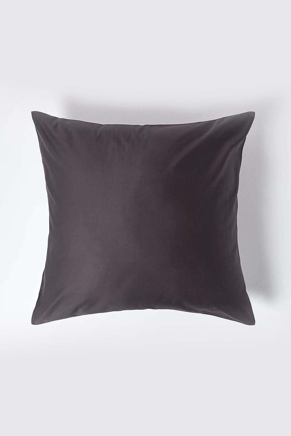 Homescapes Continental Egyptian Cotton Pillowcase 1000 TC, 80 x 80 cm in Dark Grey