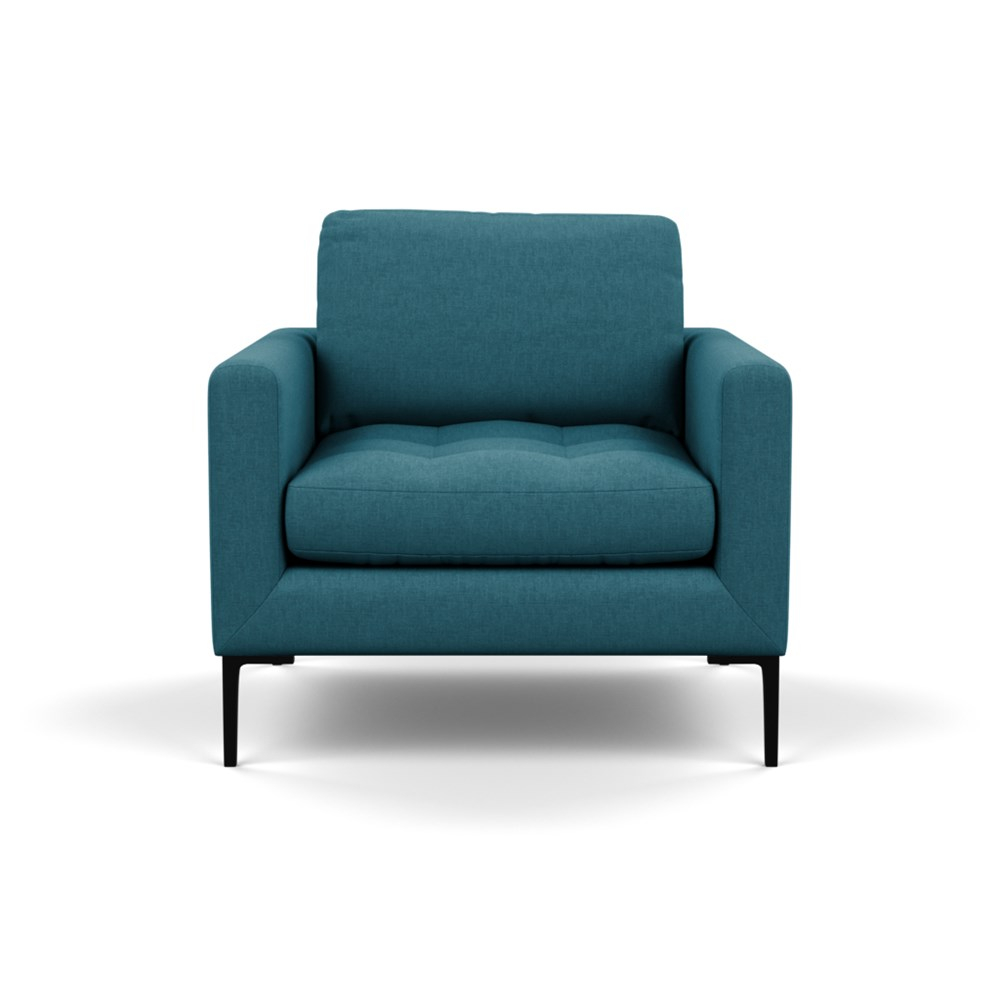Heal's Eton Armchair Brushed Cotton Cadet Black Feet