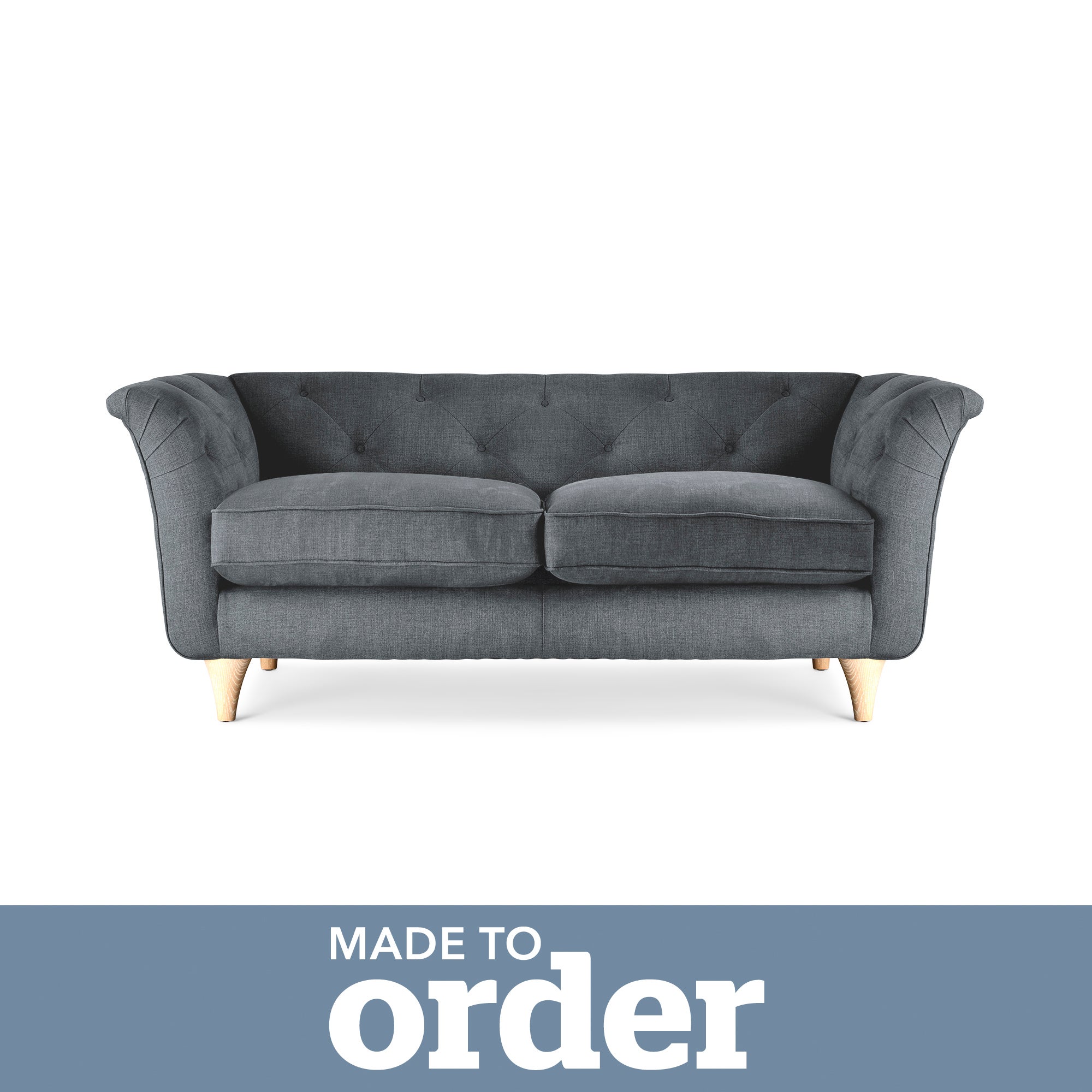 Jaipur 2 Seater Sofa Brushed Plain Fabric Brushed Plain Pewter