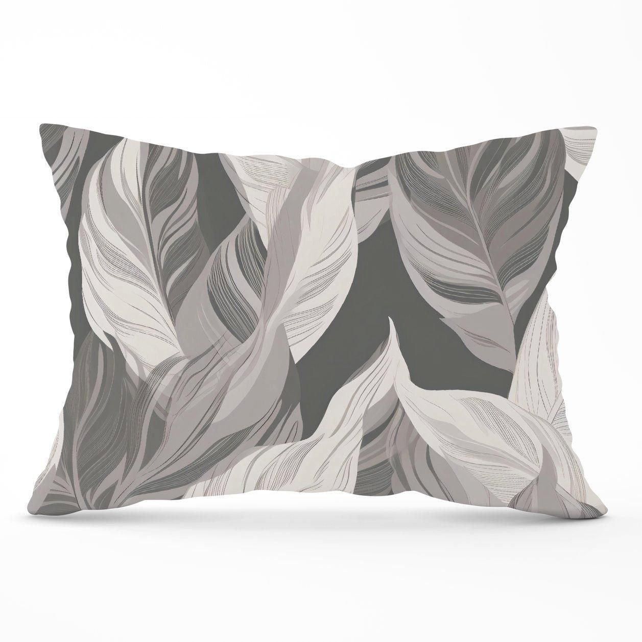 Warren Reed - Designer Grey Floral Leaves Cushions