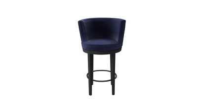 Margaux Bar Stool in Prussian Blue Cotton Matt Velvet - sofa.com