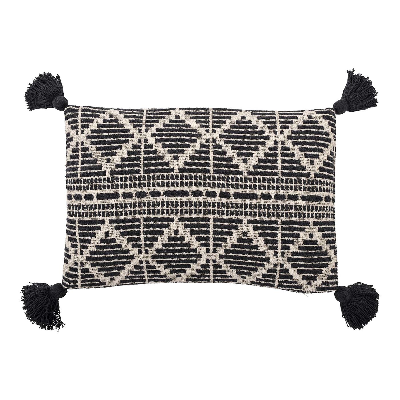 Black and White Tassle Cushion