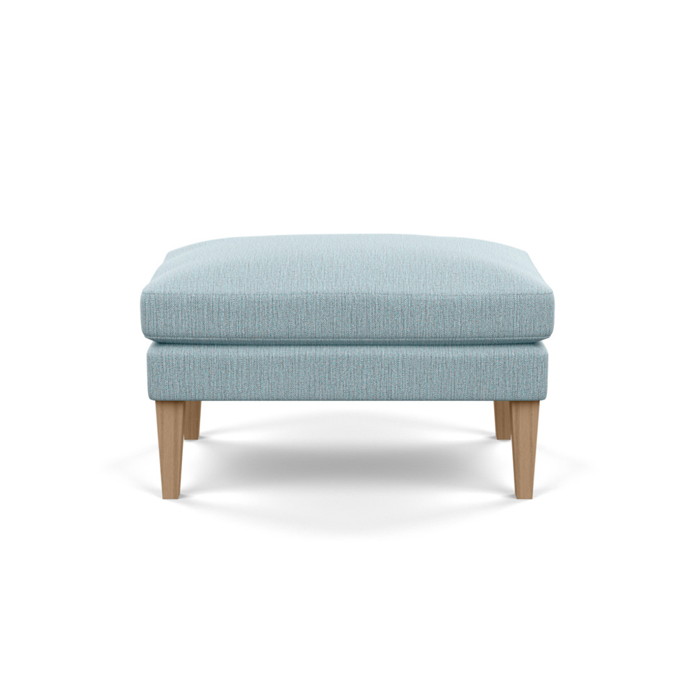 Heal's Wallis Ottoman Smart Linen Mix Duck Egg Tinted Ash Feet