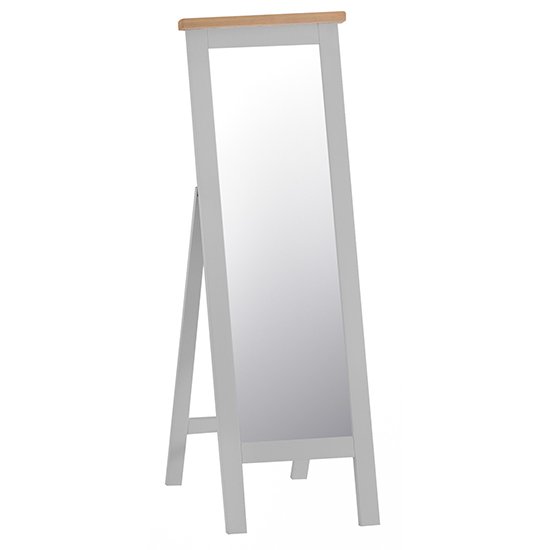 Tyler Wooden Cheval Bedroom Mirror In Grey