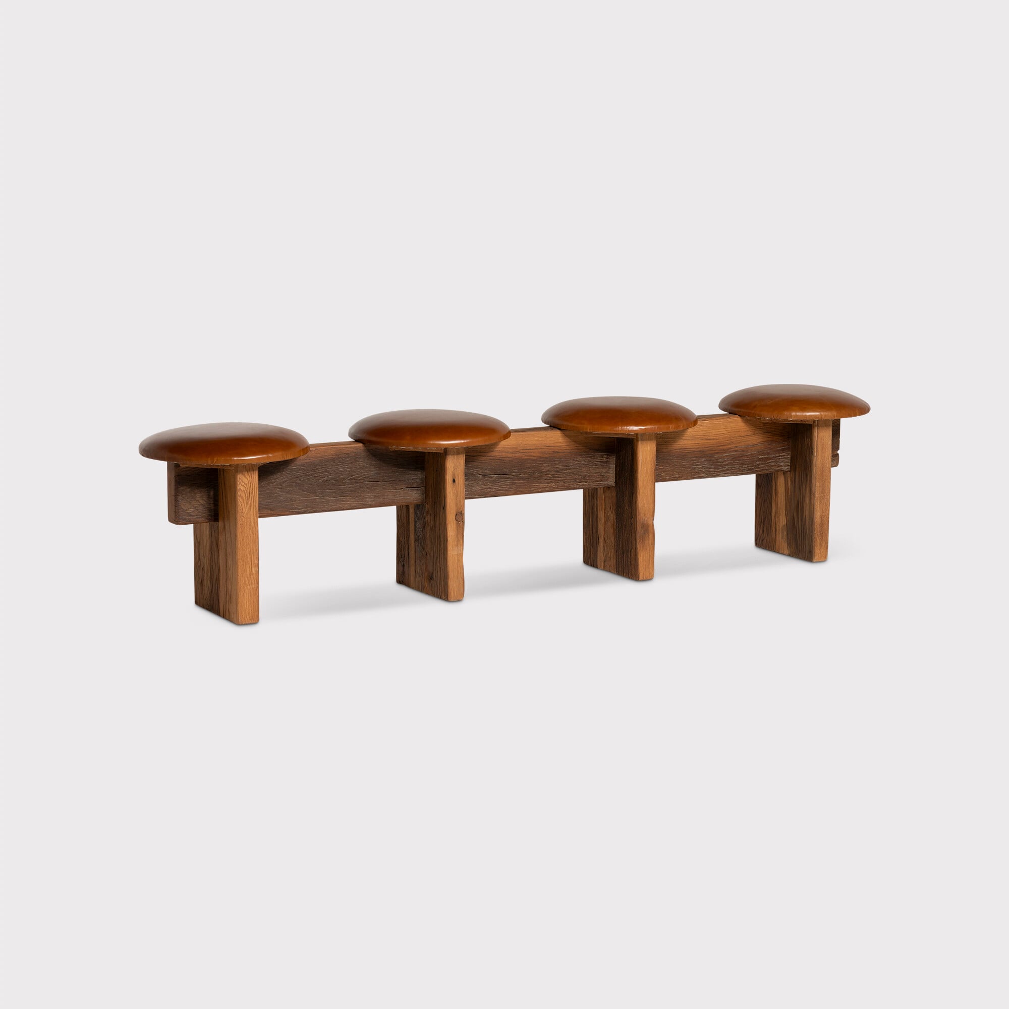 Wyre Long Bench 227x45x49cm, Brown Oak | Barker & Stonehouse