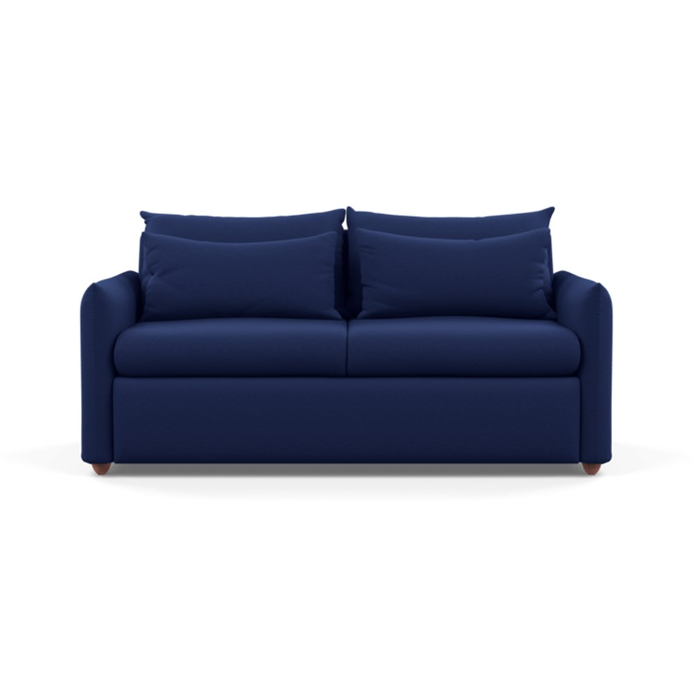 Heal's Pillow Sofa Bed Melton Wool New Navy Chestnut Stain Feet