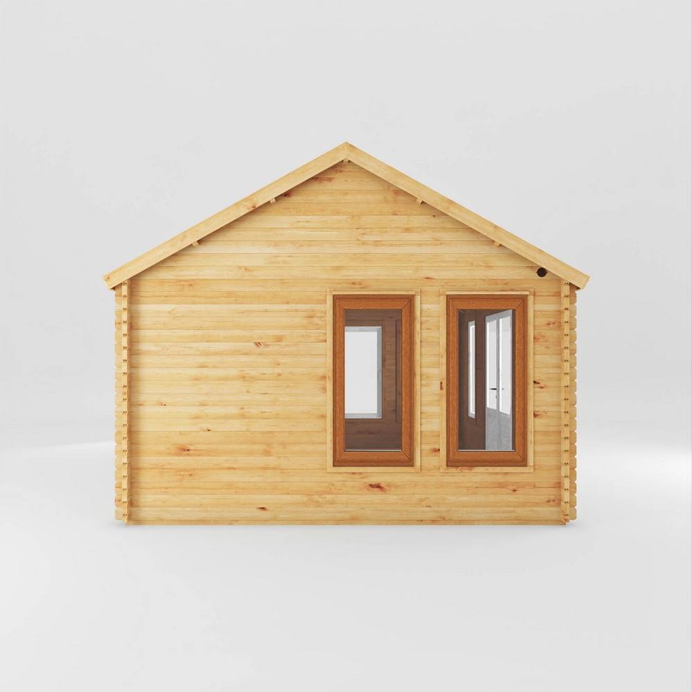 Mercia 5.3 x 4 m Clock Tower Log Cabin - 44 mm - Oak UPVC Windows & Door in Light Brown 4