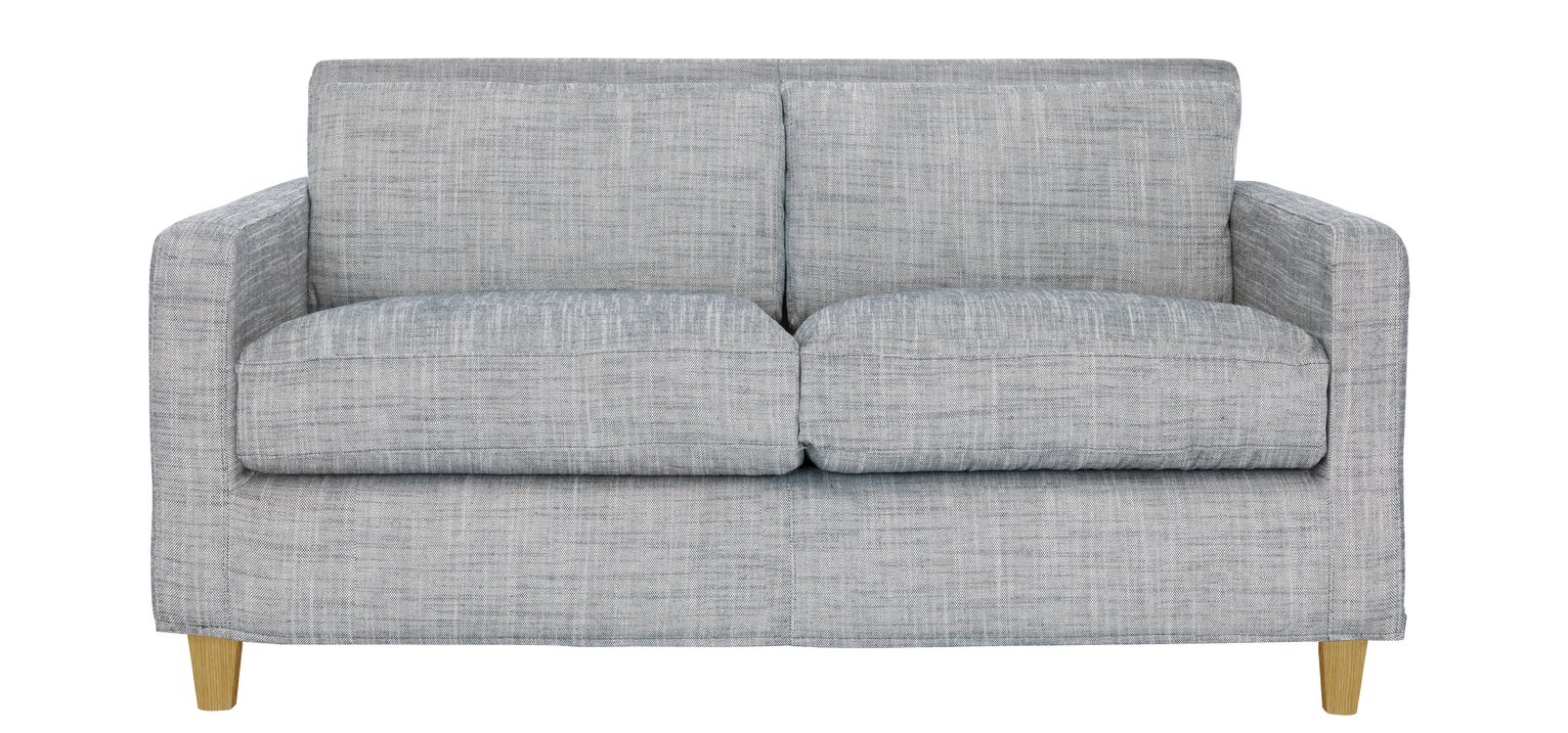 Habitat Chester 2 Seater Fabric Sofa - Black and White