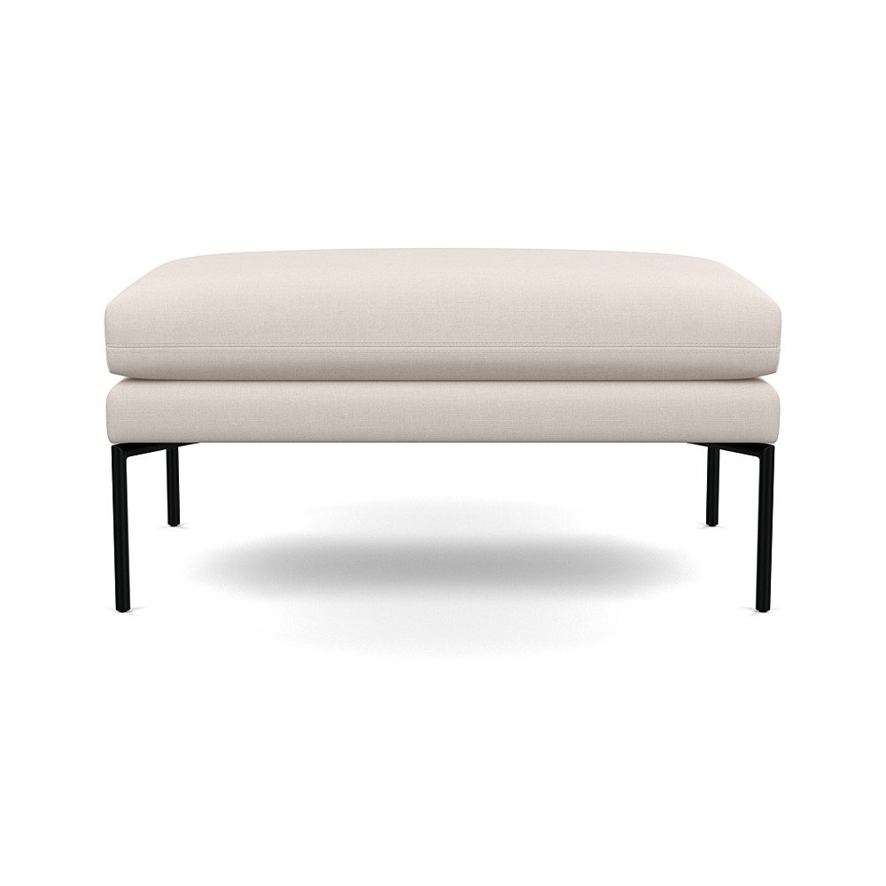 Heal's Matera Large Ottoman Siena Cotton Natural Black Feet