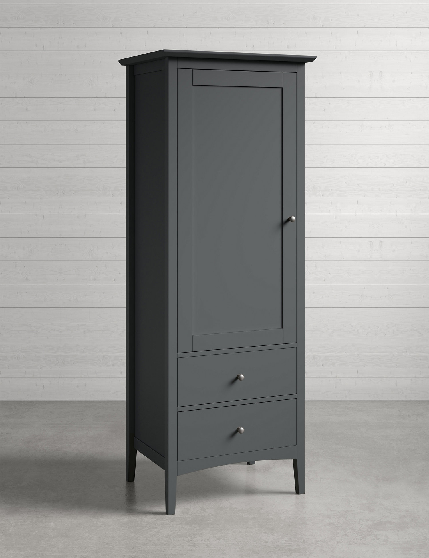 M&S Hastings Dark Grey Single Wardrobe, Dark Grey