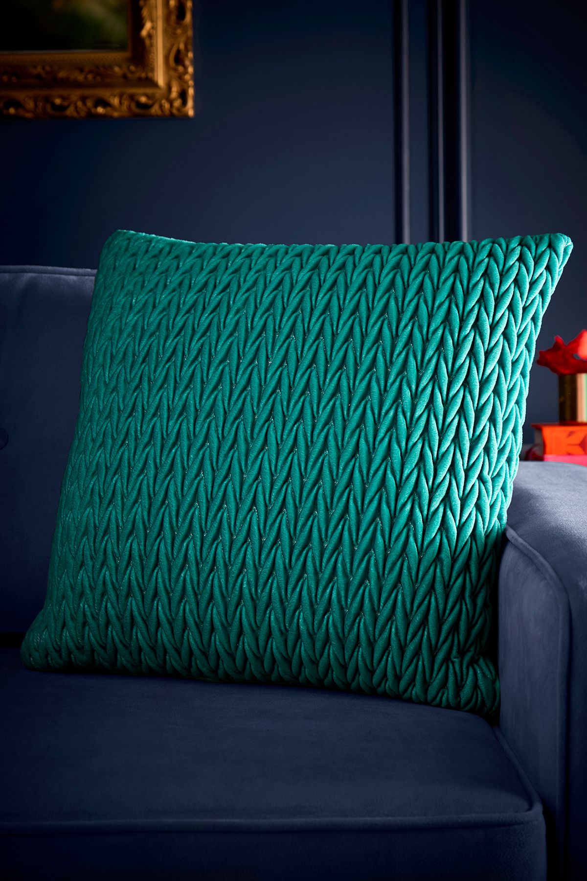 Laurence Llewelyn-Bowen 'Amory' Luxe Velvet Filled Cushion in Jade
