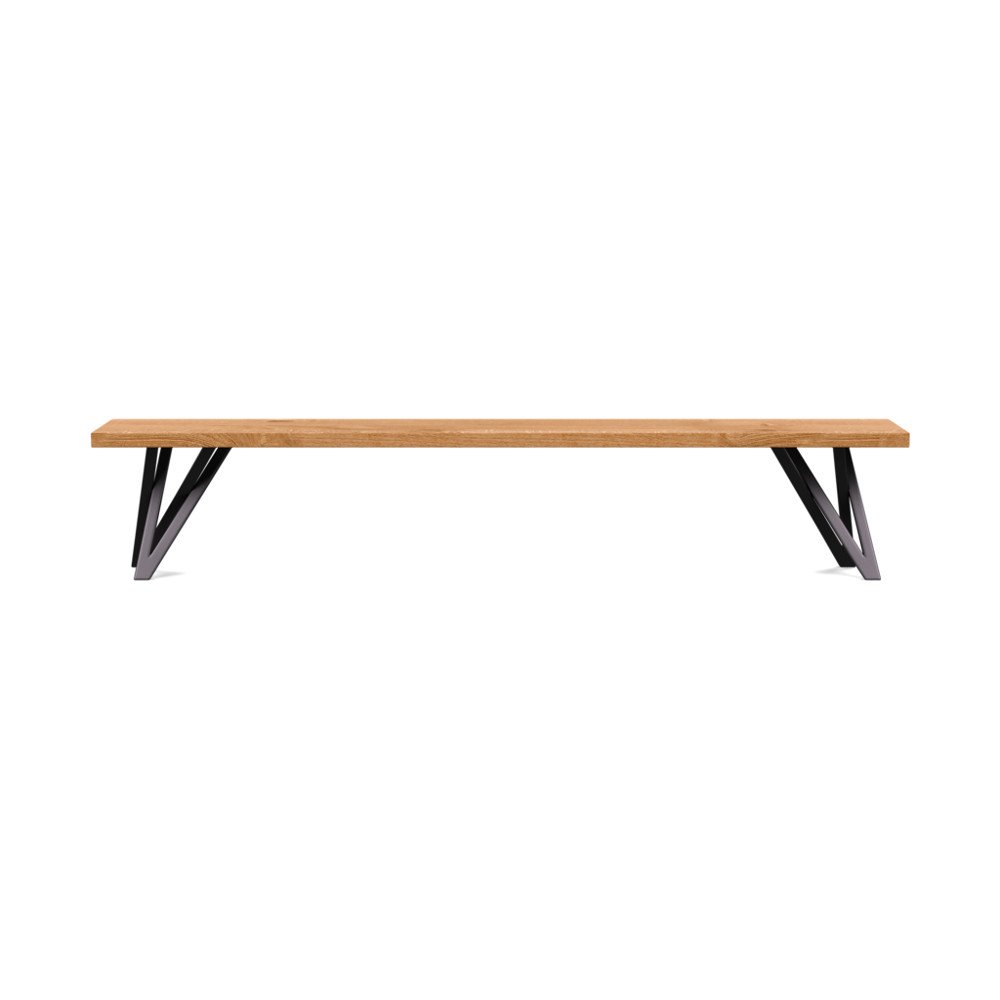 Heal's Vienna Bench 220x35cm Natural Oiled Oak Straight Edge Filled