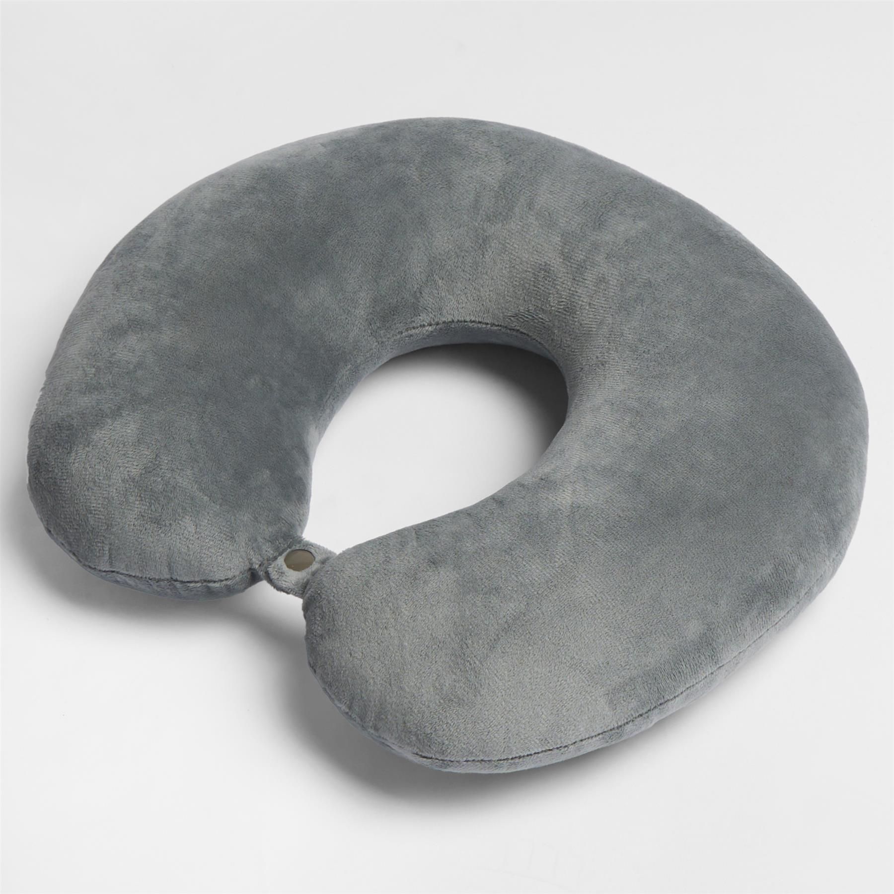 OHS Neck Pillow Travel Support U Shape Soft Head Rest Cushion in Charcoal