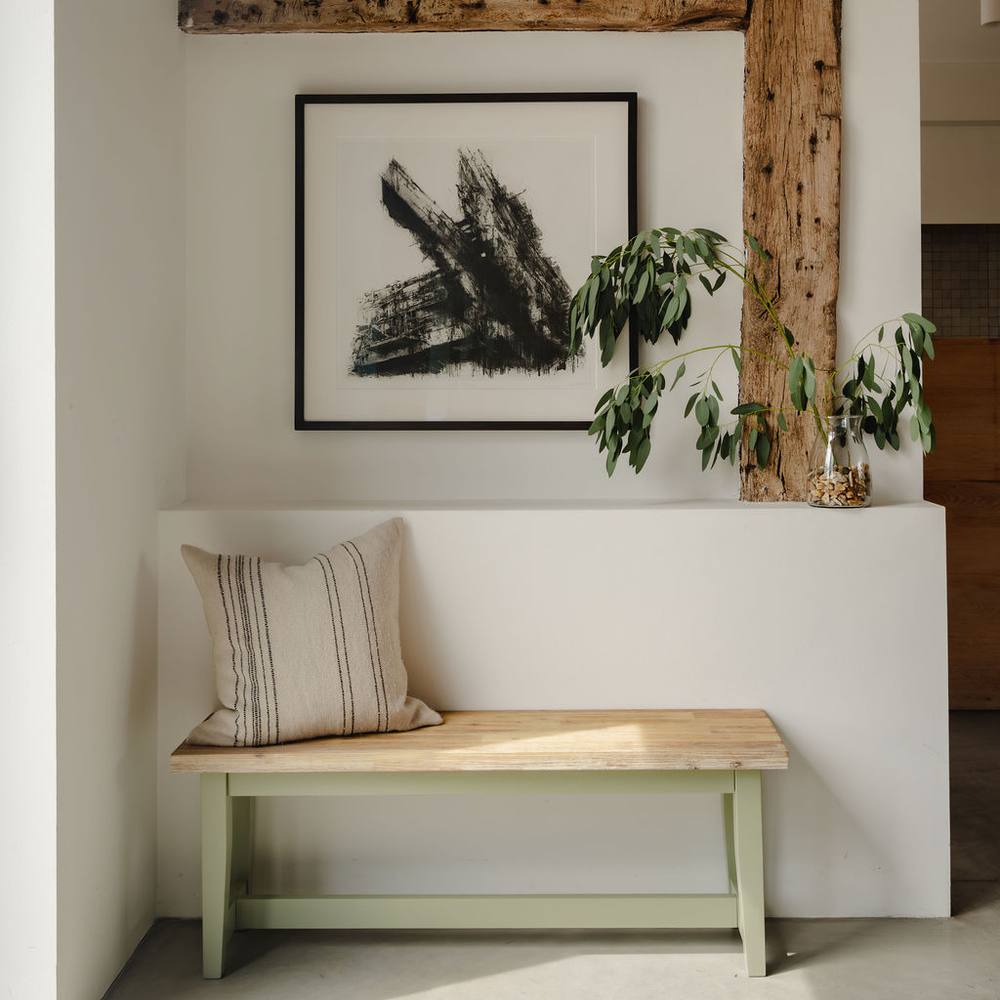 Statement Furniture Florence Solid Acacia Hardwood Dining Bench 120cm in Light Green
