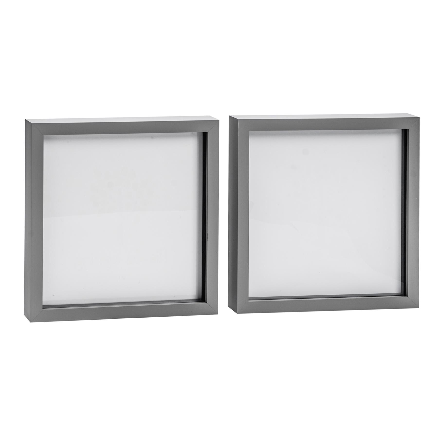 Nicola Spring 3D Box Photo Frames - 10 x 10" - Pack of 2 in Grey