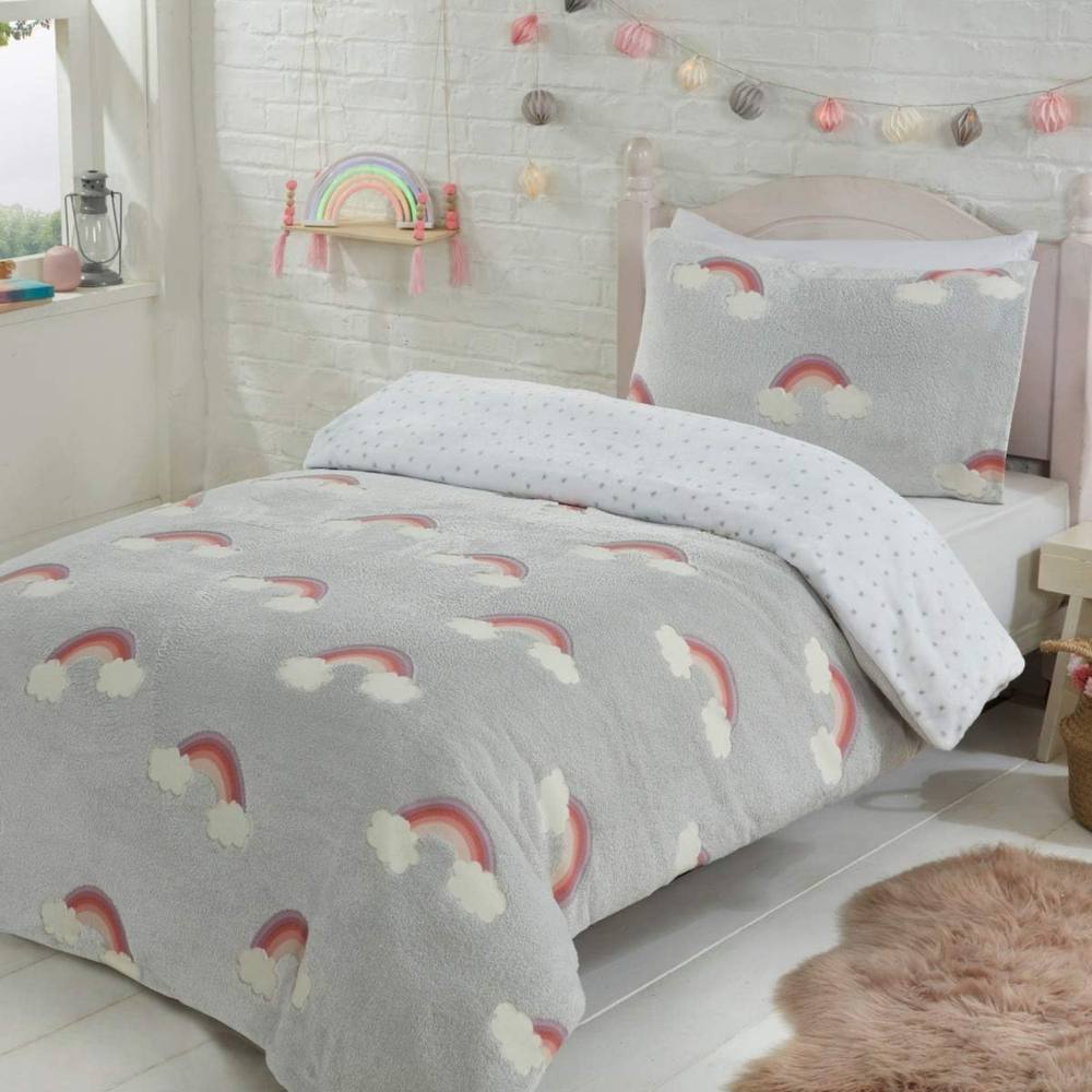 Smart Living Luxurious Glow in the Dark Fleece Duvet Cover with Pillowcases