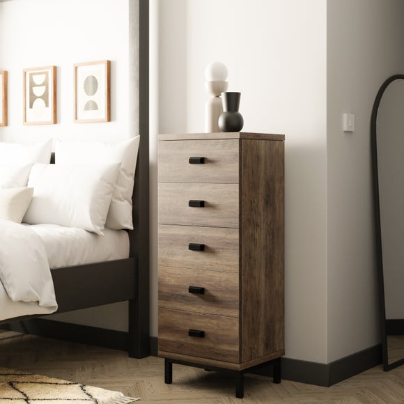 Fulton Tall 5 Drawer Chest, Pine Effect