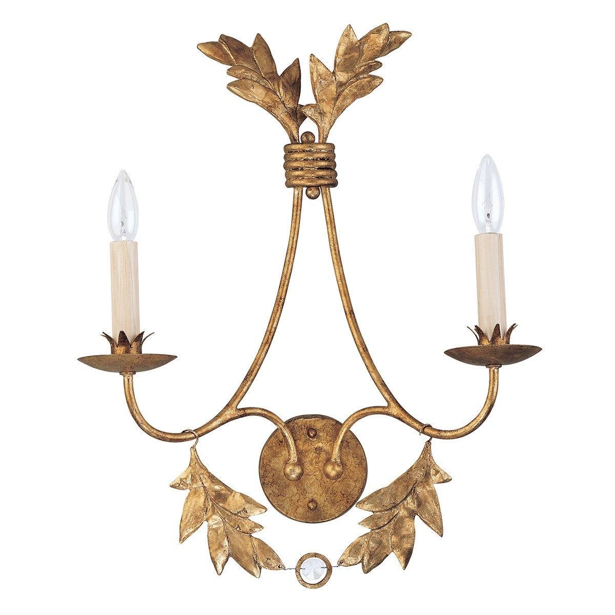 Netlighting Sweet Olive 2 Light Indoor Candle Wall Light Gold E14