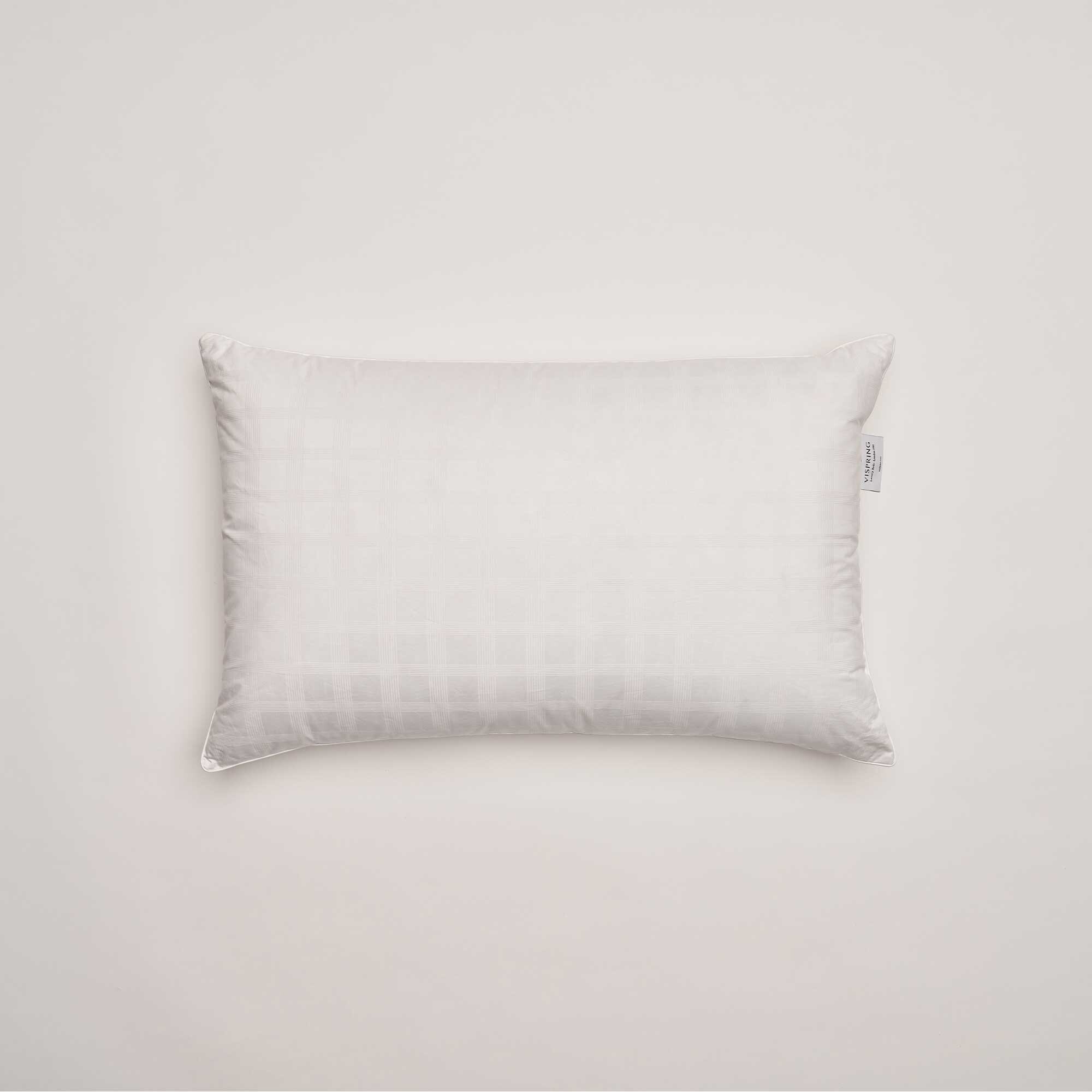 Vispring English Duck Down Pillow 75x50, White Fabric | Barker & Stonehouse