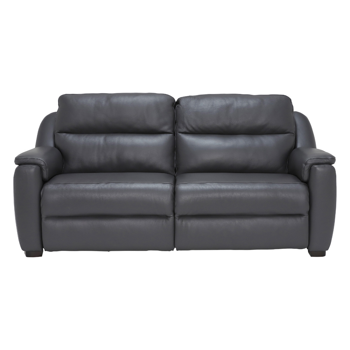 Strauss Grey Leather Recliner Loveseat
