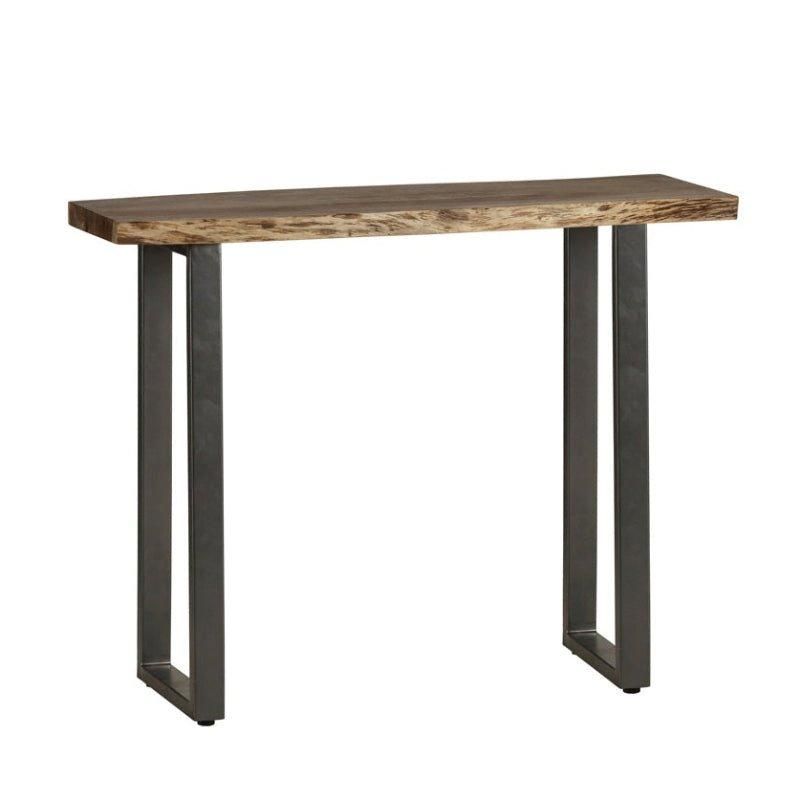 IH Design Wollaston Natural Essential Live Edge Console Table in Brown