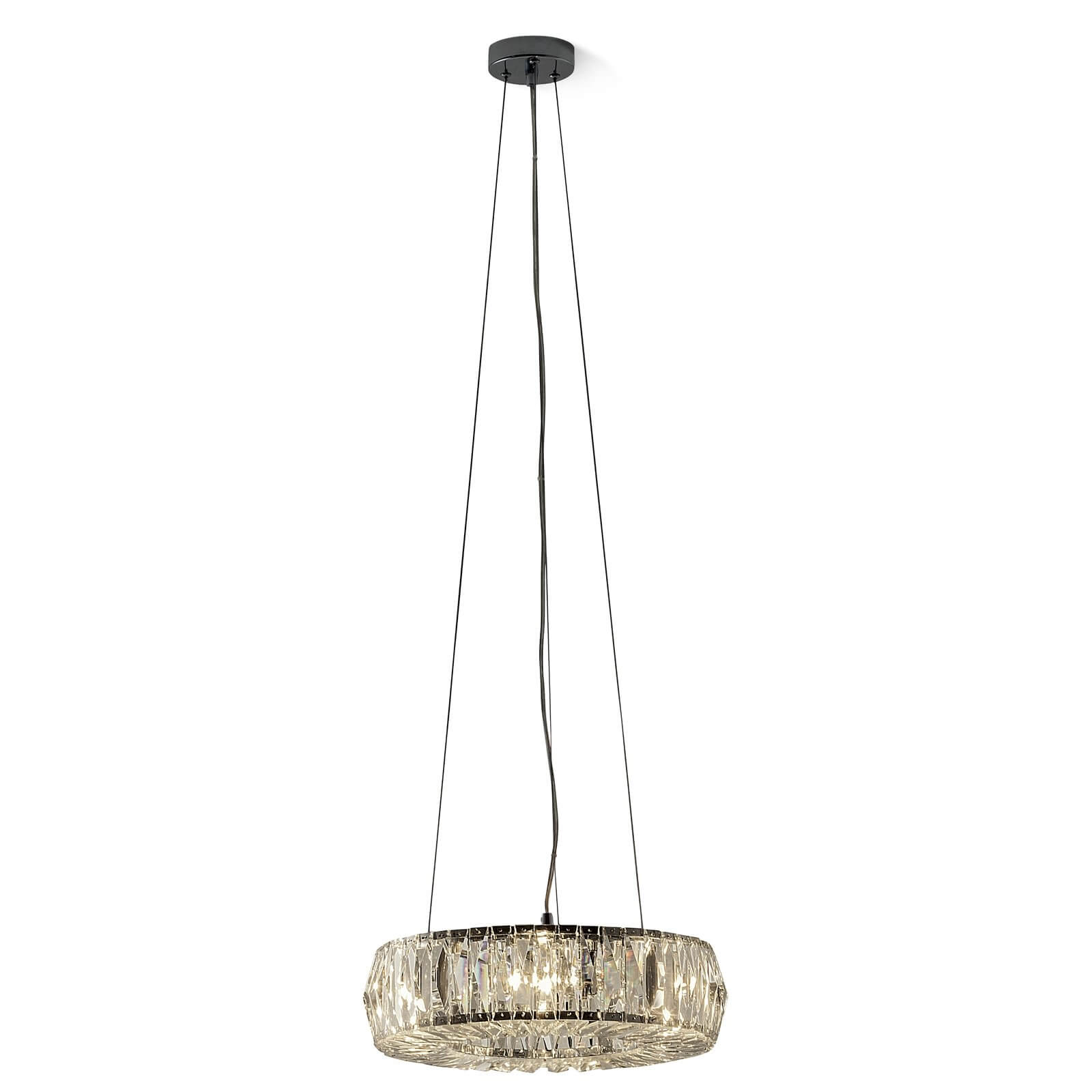 Polperro Crystal Band Chrome Pendant Light
