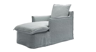 Isaac Chaise Armchair in Cirrus Smart Slubby Cotton - sofa.com