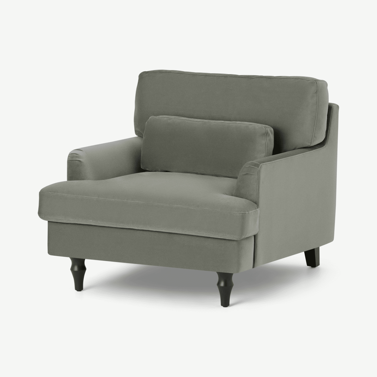 Tamyra Loveseat, Sage Green Velvet with Black Legs
