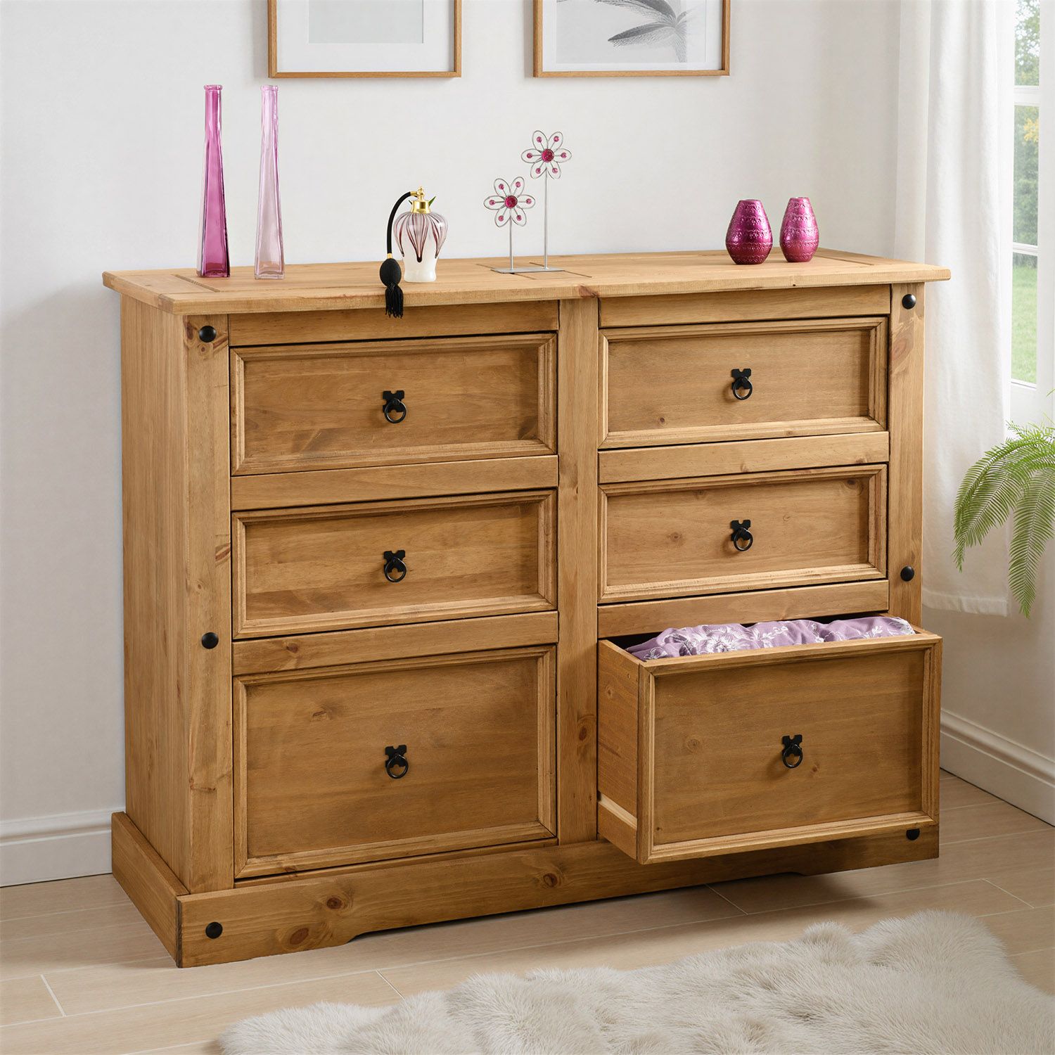 Seconique Corona 6 Drawer Chest in Natural
