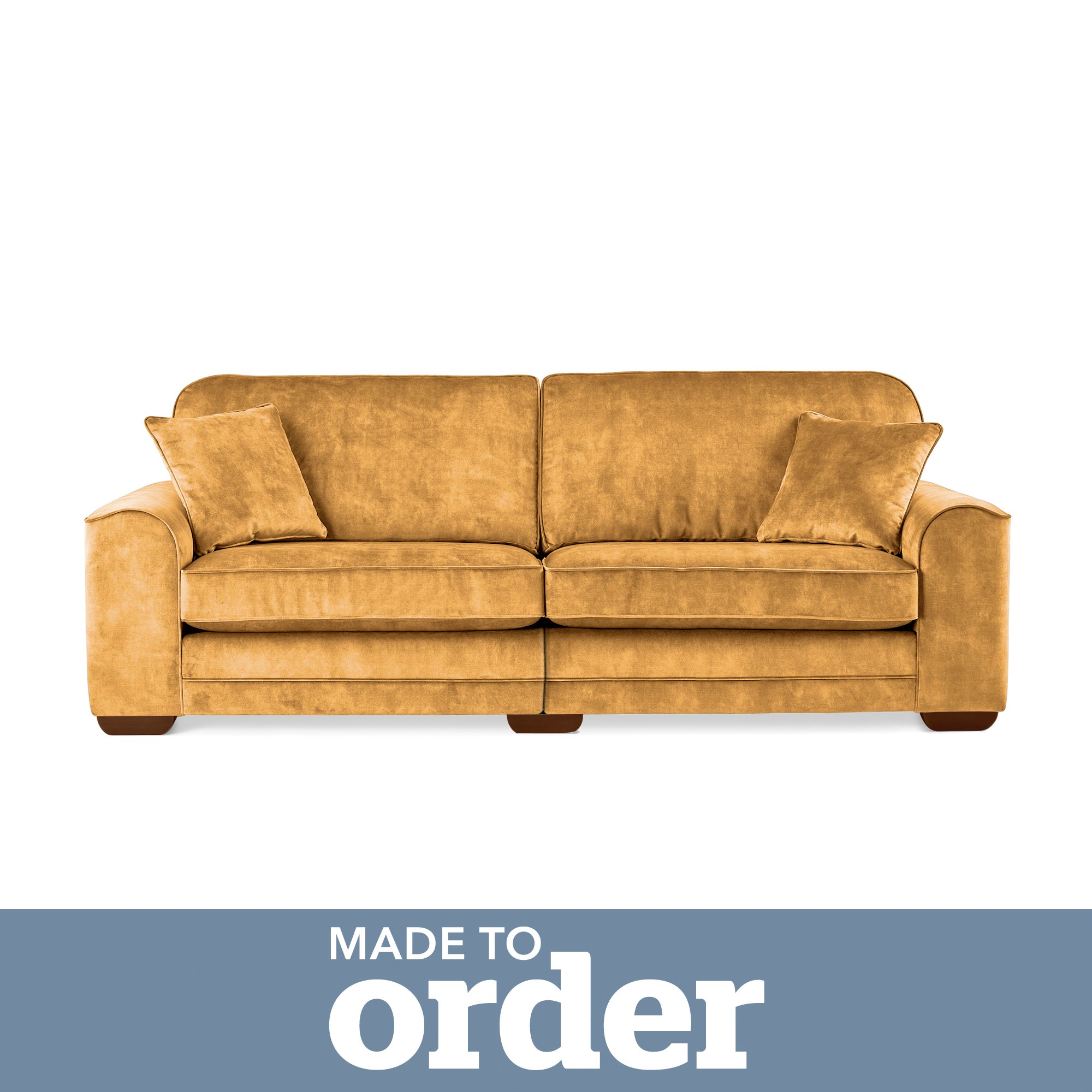 Morello 4 Seater Sofa Slub Velvet Yellow