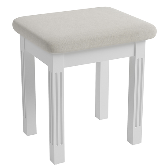 Belton Wooden Dressing Stool In White
