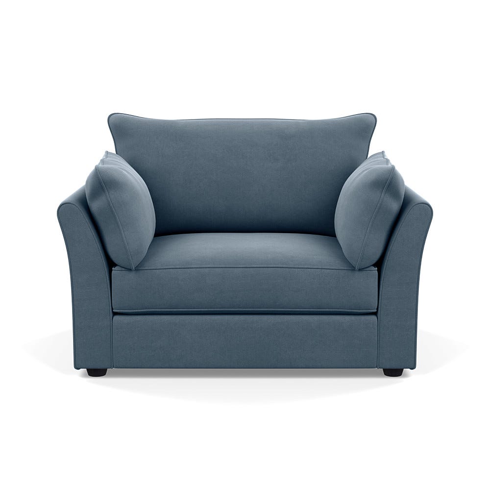 Heal's Tailor Loveseat Capelo Linen-Cotton Mineral Black Beech Feet