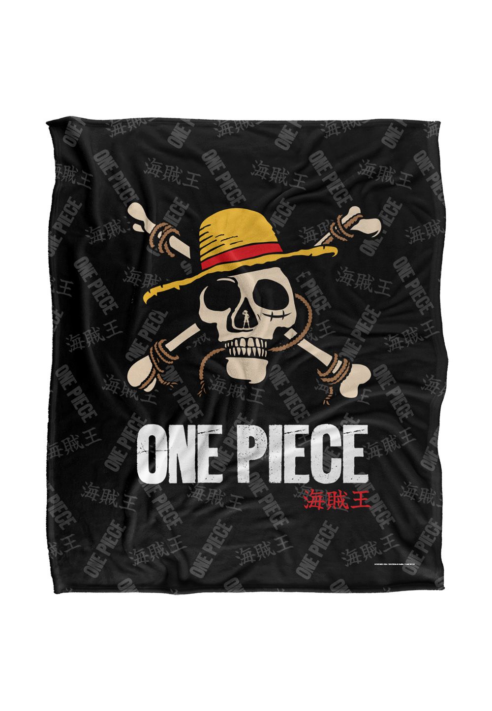 Netflix One Piece Jolly Roger Logo Officially Licensed Silky Touch Super Soft Throw Blanket 152 x 127 cm in White