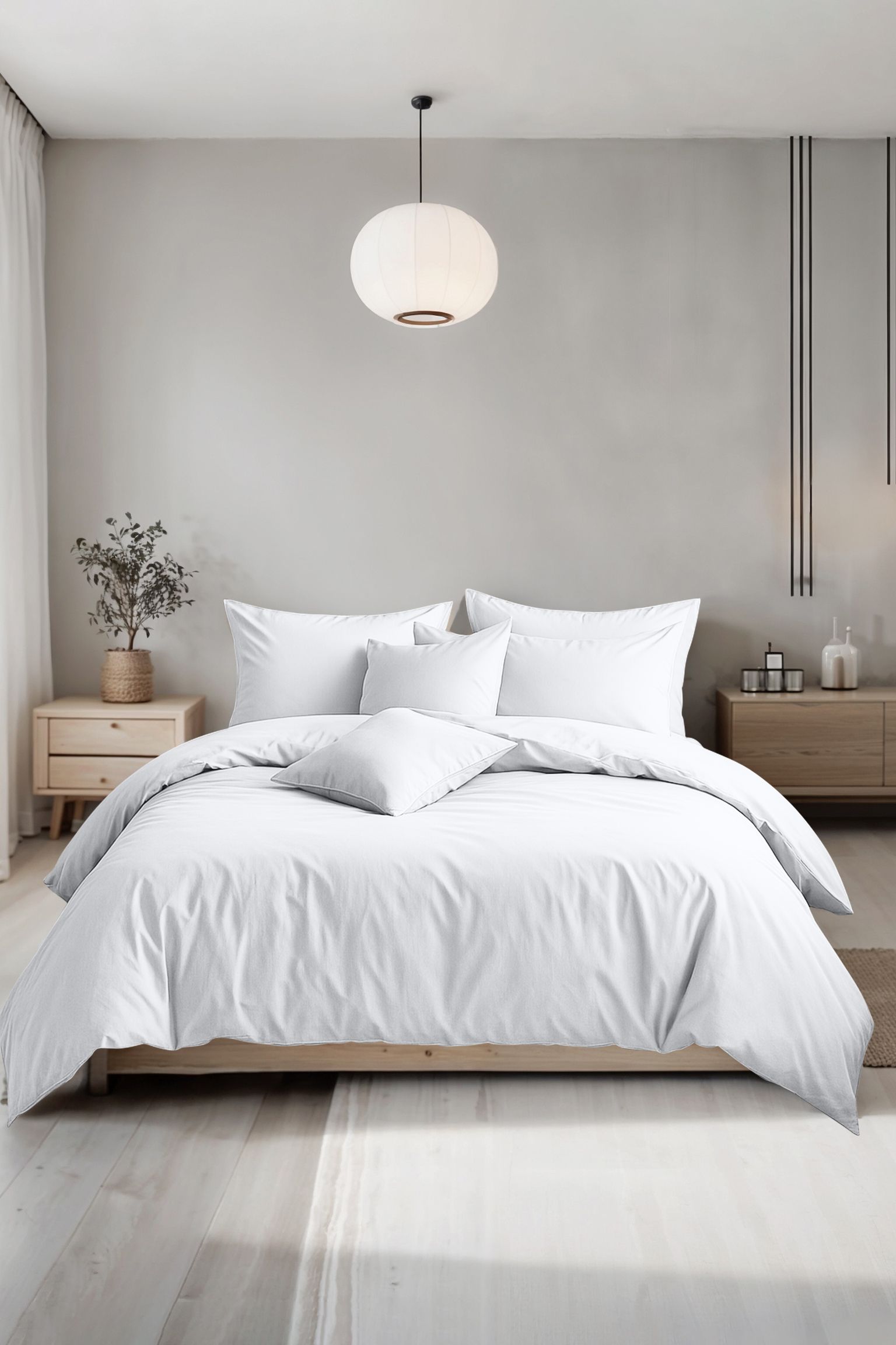 Snug City Plain Dyed Easy Care Polycotton Duvet Cover & Pillowcase/s Set Bed Linen in White